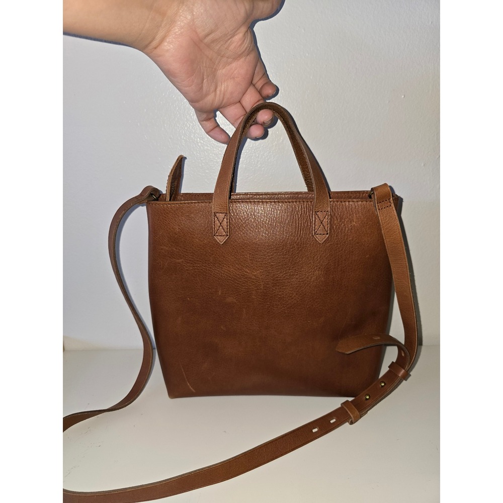 Madewell Zip-Top Transport Crossbody Leather Tote Bag English Saddle Brown